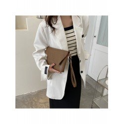  Fashion PU Crocodile Print Pure Color Handbag