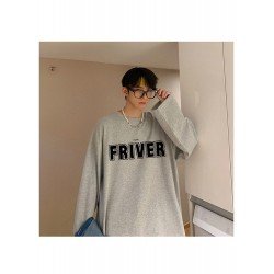 Vintage Letter Printed Loose Long Sleeve Top  Vintage Letter Printed Loose Long Sleeve Top