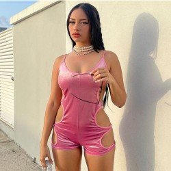 Sexy Cut Out Backless Spaghetti Straps Rompers