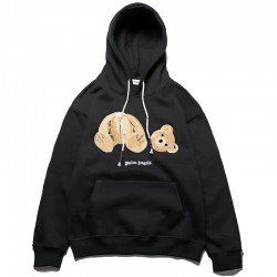 Teddy Bear Embroidery Black Hoodies Tops Men Teddy Bear Embroidery Black Hoodies Tops Men