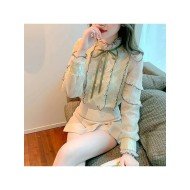  2024 Fall Elegant Bow Women's Long Sleeve Shirt