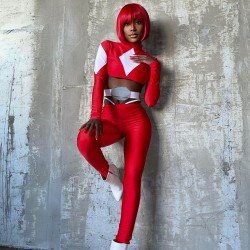 Color Blocking Cropped Top And Trouser Sets For Women Color Blocking Cropped Top And Trouser Sets For Women