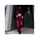  American Retro Red High Waist Denim Jeans