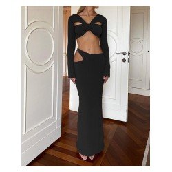 Sexy Matching Maxi Skirt And Crop Top Sets Sexy Matching Maxi Skirt And Crop Top Sets