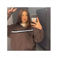 Vintage V Neck Loose Pullover Sweaters