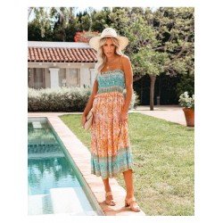 Women's Bohemian Floral Backless Sleeveless Dress  Women's Bohemian Floral Backless Sleeveless Dress