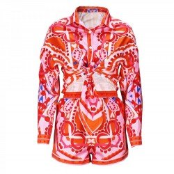  Fashion Printing Strap Shirt And Shorts Women's Sets