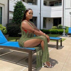 See Through Beach Sleeveless Maxi Dresses