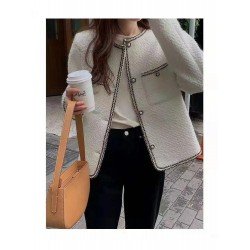  Pure Color Versatile Women's Small Fragrance Jacket