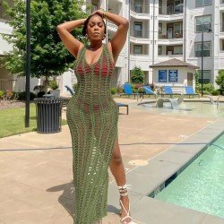 See Through Beach Sleeveless Maxi Dresses