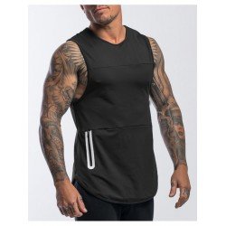 Men's Quick-drying Zipper Pure Color Sports Tanks  Men's Quick-drying Zipper Pure Color Sports Tanks