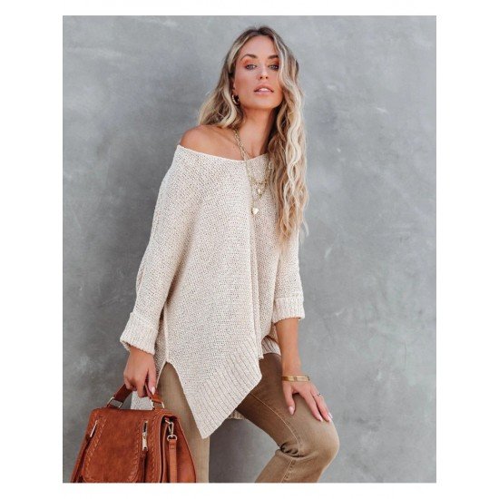  2024 Fall V-Neck Pure Color Women's Sweater