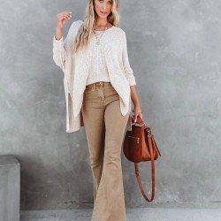  2024 Fall V-Neck Pure Color Women's Sweater