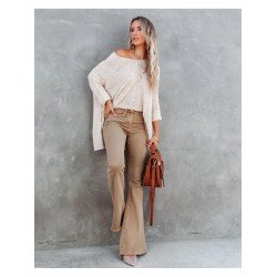  2024 Fall V-Neck Pure Color Women's Sweater