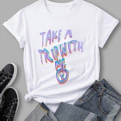 Women Letter Printed Tee Shirts