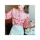  2024 Heart Printing Beaded Women's Chiffon Shirt
