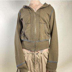  Reverse Seam Hooded Solid Patchwork Casual Coats