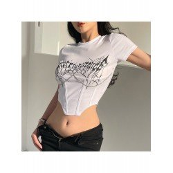 Street Patchwork Printed Cop T Shirts