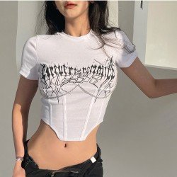 Street Patchwork Printed Cop T Shirts