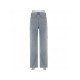 Summer Ripped Hole Blue Straight Leg Jeans