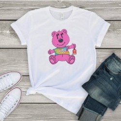 Cute Bear Graphic White T Shirts For Women