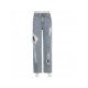 Summer Ripped Hole Blue Straight Leg Jeans
