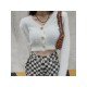  2024 Pure Color V-Neck Women's Long Sleeve Sweaters