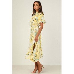 Summer Floral Puff Shoulder Women's Short Sleeve Dress  Summer Floral Puff Shoulder Women's Short Sleeve Dress