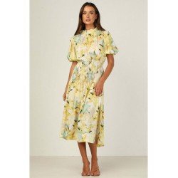 Summer Floral Puff Shoulder Women's Short Sleeve Dress  Summer Floral Puff Shoulder Women's Short Sleeve Dress