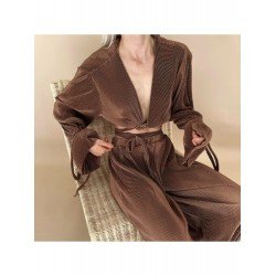 V Neck Strap Top And Loose Trouser Sets  V Neck Strap Top And Loose Trouser Sets