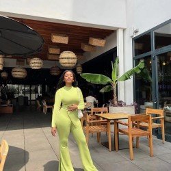  Pure Color Irregular Top And Long Pants Sets