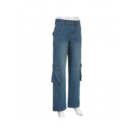  2024 Low Waist Pure Color Women's Denim Jeans