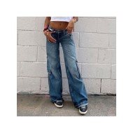  2024 Low Waist Pure Color Women's Denim Jeans