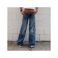  2024 Low Waist Pure Color Women's Denim Jeans