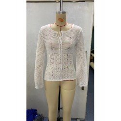 Fall White Pure Color Long Sleeve Tops Fall White Pure Color Long Sleeve Tops