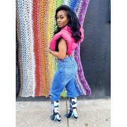 Pure Color Sleeveless Women's Short Down Coats Pure Color Sleeveless Women's Short Down Coats