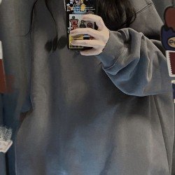  American Retro Round Neck Printing Women's Sweater