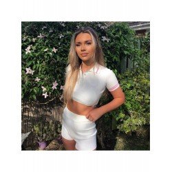  Women's Sexy Short Sleeve Two-piece Shorts Sets