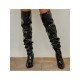 Patent Leather Pointed Stiletto High Boots