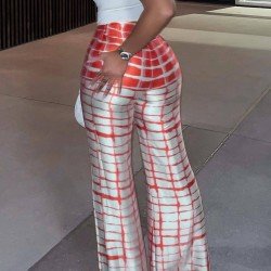 Fashionable Printed Wide Leg Trousers For Women