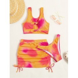  Sexy Hollowed Out Contrast Color Women's Bikini