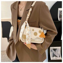  PU Foreign Contrast Color Shoulder Bag For Women