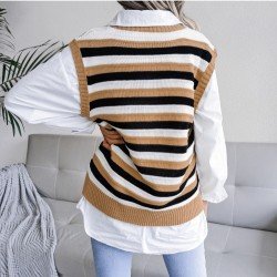 Casual V Neck Ripple Sweater Vest