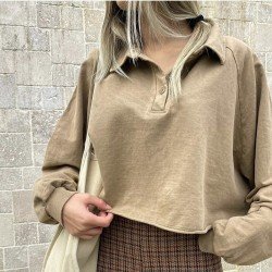 Casual Solid Loose Sweatshirts For Women
