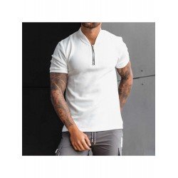 Summer Men Zipper Casual Polo T Shirt  Summer Men Zipper Casual Polo T Shirt
