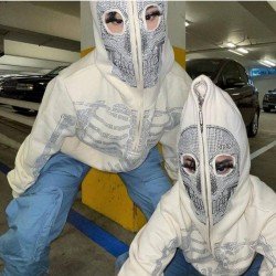 Hot Drilling Designer Skull Women Hoodies Tops