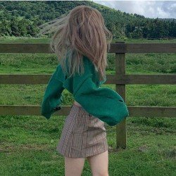 Fall Solid Loose Cut Out Cropped Sweaters