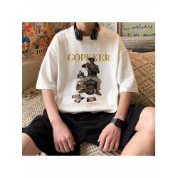 Summer Fashion Letter Printing Round Neck Men's T-Shirt  Summer Fashion Letter Printing Round Neck Men's T-Shirt