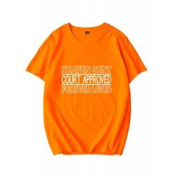 Casual Letter Printed Simple T Shirts For Women