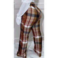  Fashion Plaid Straight Leg Women's Long Pants